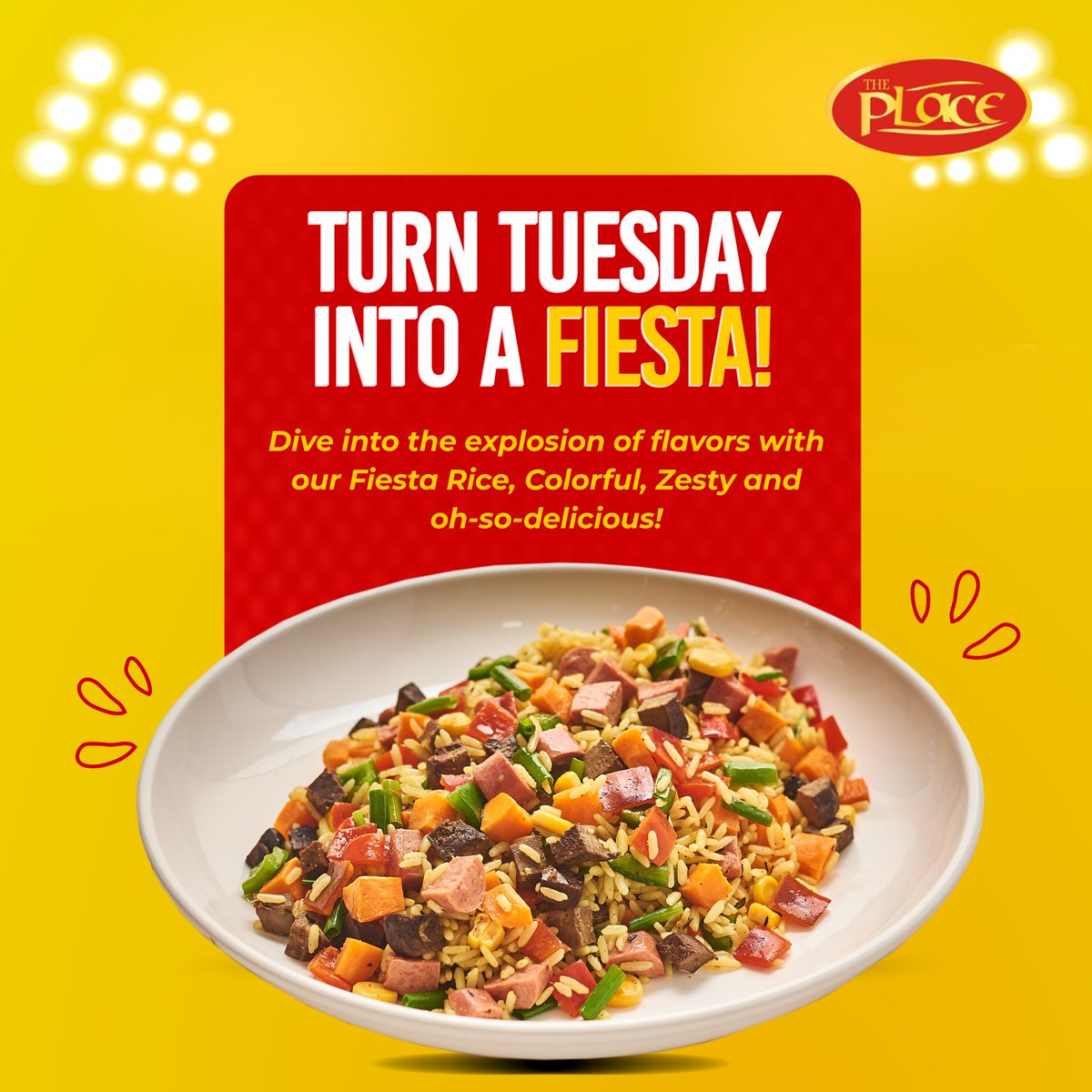 Turn Tuesday into a Fiesta! 🎉 Dive into an explosion of flavors with our Fiesta Rice - it's colorful, zesty, and oh-so-delicious! 

Spice up your day with a taste of excitement! 🔥

 #FiestaTuesday #FlavorExplosion #NigerianFood
#foodie #nigerianfood #grilledchicken #naijafood