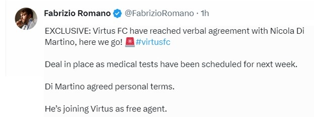 ✍️ Here we go, Dima! #virtusfc