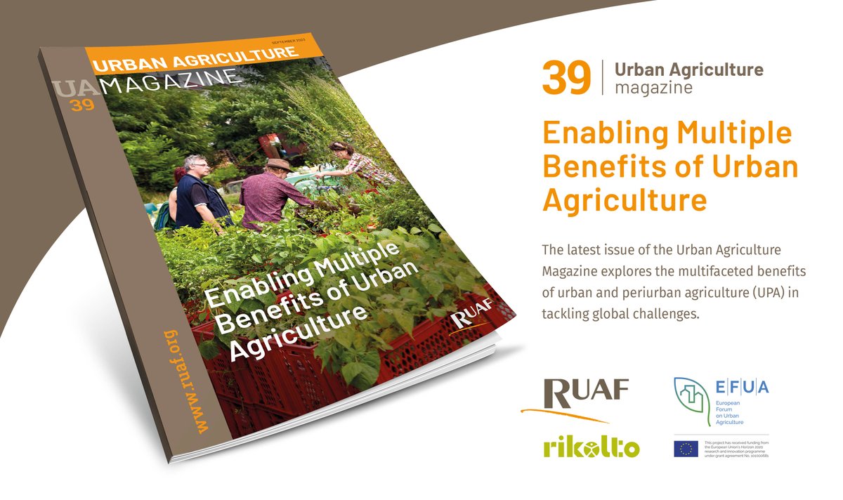 RUAF (@ruaf) on Twitter photo 🎉 The new edition of #UrbanAgricultureMagazine39 is now available!
Dive into the world of urban and periurban agriculture, with insights from <a href="/ruaf/">RUAF</a> projects and updates from <a href="/efua_eu/">EFUA</a>.
Download your copy and join the conversation 👉ruaf.org/2023/09/19/lau… 🎉 The new edition of #UrbanAgricultureMagazine39 is now available!
Dive into the world of urban and periurban agriculture, with insights from <a href="/ruaf/">RUAF</a> projects and updates from <a href="/efua_eu/">EFUA</a>.
Download your copy and join the conversation 👉ruaf.org/2023/09/19/lau…