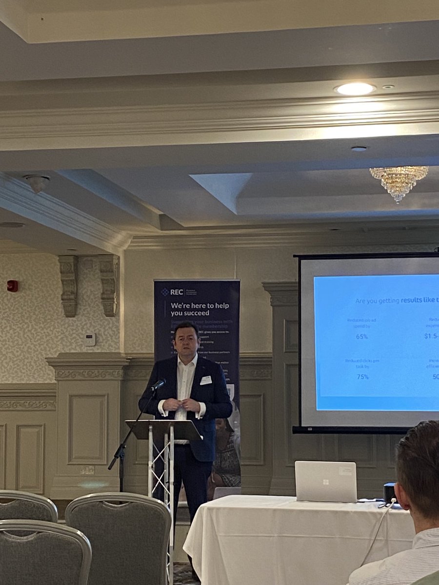 ⁦⁦<a href="/RECNeil/">Neil Carberry</a>⁩ kicks off the ⁦⁦<a href="/RECmembers/">Recruitment & Employment Confederation</a>⁩ event in #Belfast with the fantastic Greg Savage. Delighted to have so many ⁦<a href="/ERFIreland/">ERF Ireland</a>⁩ members present #savagetruth #recruitment #earlystart