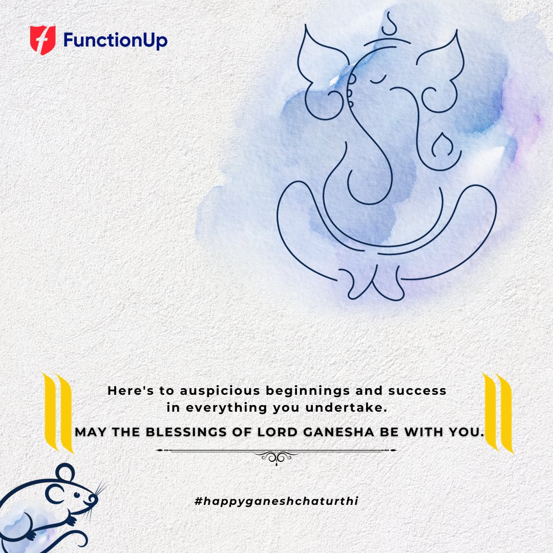 function_up's tweet image. 🌟 Wishing you a joyous Ganesh Chaturthi filled with blessings and prosperity! 🙏🐘 
#FunctionUp #GaneshChaturthi #GanpatiBappaMorya #GaneshUtsav #Ganeshotsav #LordGanesha #FestivalOfIndia #DivineCelebration #BlessingsOfGanesha #GaneshChaturthi2023 #GaneshFestival