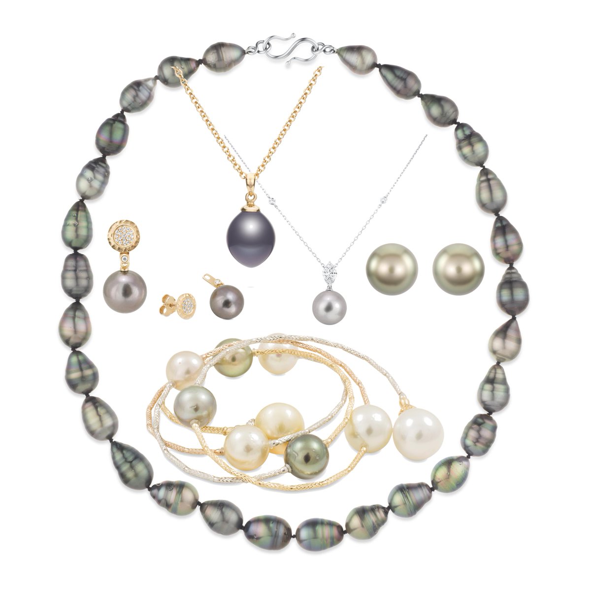 Naturally black pearls are from the Tahitian family of gems. Black Tahitian pearls get their colour naturally and come from the French Polynesian waters.
Naturally coloured "black" pearls aren't black, but have hues of colours, such as grey, purple, blue, or green.