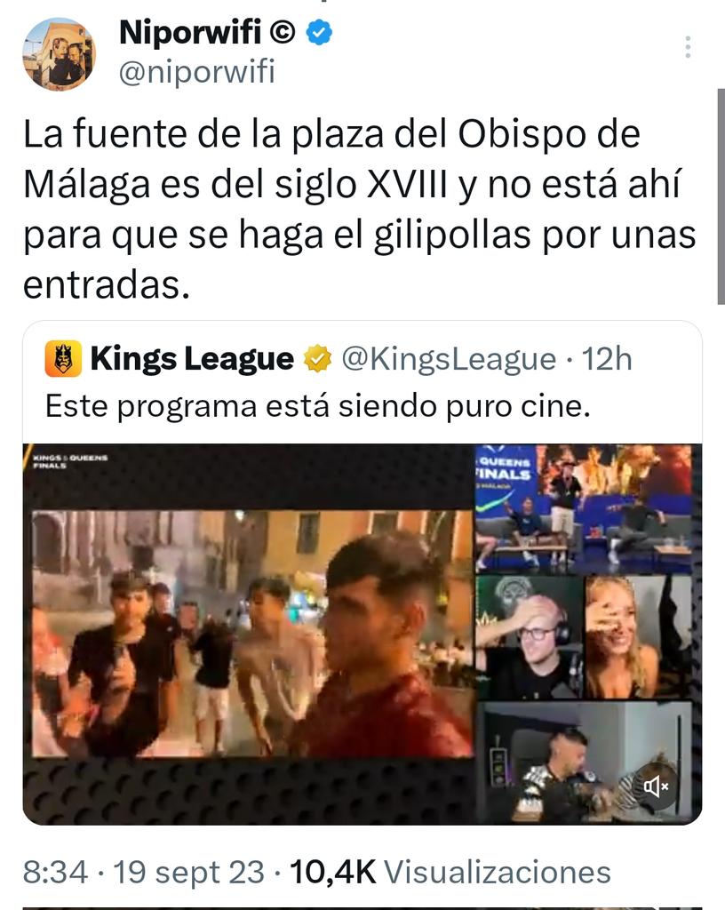 _ElObservador_'s tweet photo. #OJO

La @KingsLeague d #Piqué borra este vídeo donde se ve como se incita a malagueños a q se metan en la fuente d la plaza del Obispo para conseguir entradas para la final q se disputará en la Rosaleda. Si todo es como esta payasada, le esperan a @malaga unos  días animados.
. https://t.co/95xxfBtwAg