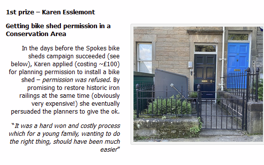SpokesLothian's tweet photo. 🚲Bike Storage at Home: #SpokesComp results

->https://t.co/C9mELeG6Sk

A real problem

Ingenious individual solutions
.. but wider @Edinburgh_CC action needed
🙋‍♀️More onstreet hangars
🙋‍♀️#BikeHire

@CllrScottArthur @CouncillorCowdy @SanneDD @FinlayMcF @CllrChasBooth @SW20Ed @edfoc https://t.co/ZfvV8vQZEM