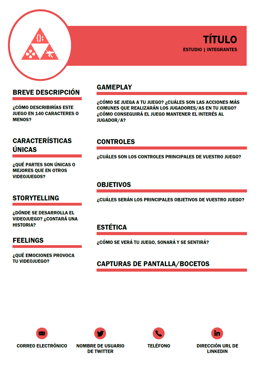 StegaAcademy's tweet image. Para toda la peñita guapa de la #IndieSpainJam23 @spaingamedevs , os dejamos un One Page GDD que se curró @Vayo_SB para hacer #gamedev y del bueno🔥🤓

#gamedesign