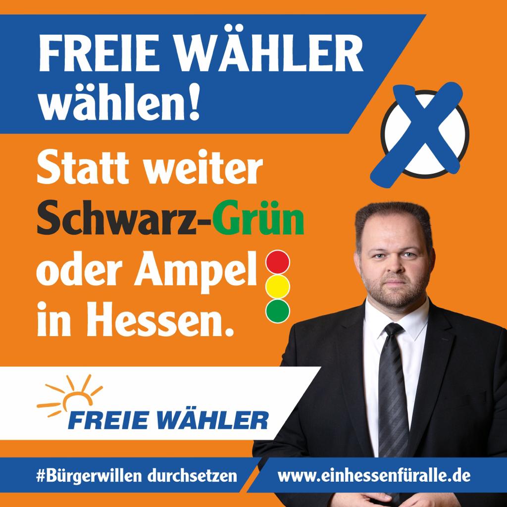 Hessen: Schwarz-Grün und Ampel mit den FREIE WÄHLER verhindern!

mehr: freiewaehler-hessen.de/aktuelles/beit…

#FreieWähler #Hessen #schwarzgrün #Ampel #Ampelkoalition #Landtagswahl #Hessenwahl #ltwHessen #ltwHessen2023 #EinHessenFürALLE #hessenverbessern #Bürgerwillen durchsetzen!