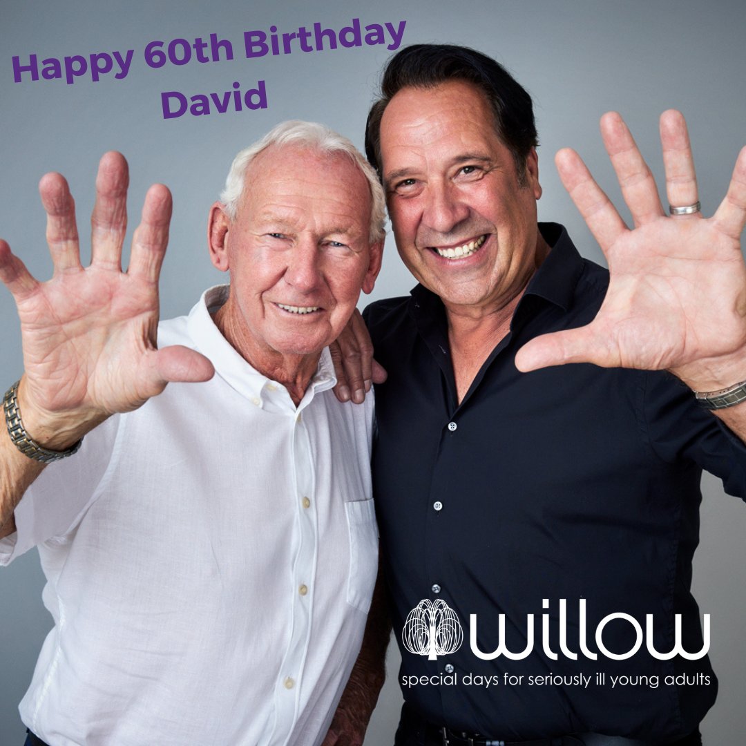 🎂 Happy 60th Birthday to our very own pair of Safe Hands @thedavidseaman! 🎂 #TeamWillow are thrilled to welcome you and Frankie as our Honorary Presidents and we are so grateful for all the support that you have given to Willow over the years as our ambassador. 💜💜 🎂🎉🎈🎁