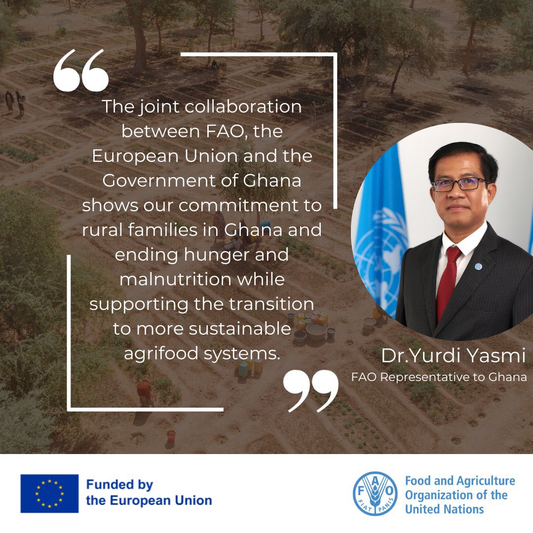 Yurdi Yasmi (@yurdi_yasmi) on Twitter photo A new 10M Euro project funded by EU to support food security in Ghana was signed by the EU Ambassador to Ghana, <a href="/IrchadR/">Amb. Irchad Ramiandrasoa Razaaly</a>, Minister of Agriculture <a href="/BryanAcheampong/">Bryan Acheampong</a>, and FAO <a href="/yurdi_yasmi/">Yurdi Yasmi</a>
<a href="/FAOGhana/">FAO in Ghana</a> is pleased to be the implementing agency for the project
<a href="/EuropeInGhana/">European Union in Ghana</a> <a href="/UNinGhana/">UNinGhana</a> A new 10M Euro project funded by EU to support food security in Ghana was signed by the EU Ambassador to Ghana, <a href="/IrchadR/">Amb. Irchad Ramiandrasoa Razaaly</a>, Minister of Agriculture <a href="/BryanAcheampong/">Bryan Acheampong</a>, and FAO <a href="/yurdi_yasmi/">Yurdi Yasmi</a>
<a href="/FAOGhana/">FAO in Ghana</a> is pleased to be the implementing agency for the project
<a href="/EuropeInGhana/">European Union in Ghana</a> <a href="/UNinGhana/">UNinGhana</a>