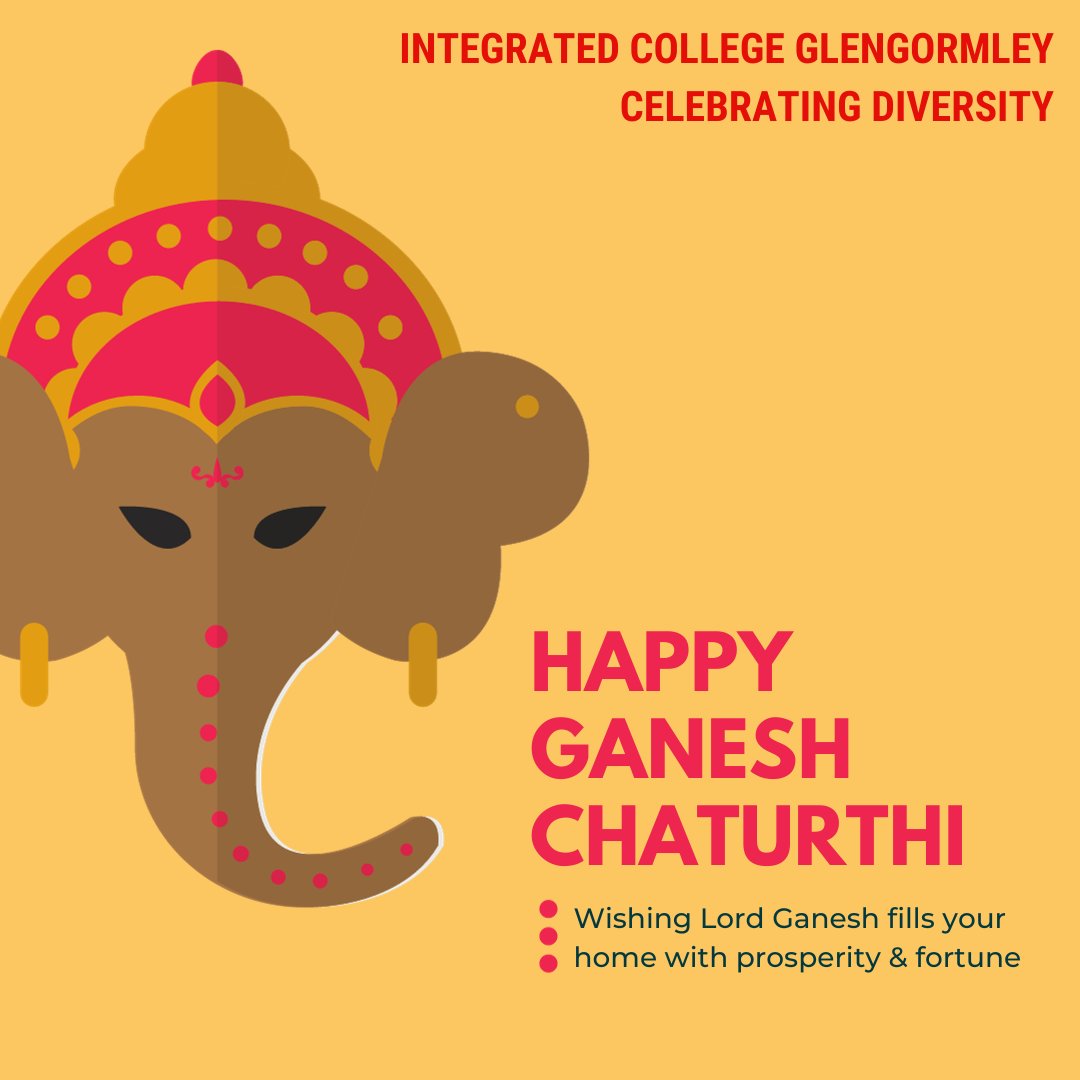 Wishing all who celebrate Ganesh Chaturthi a prosperous year ahead - Best wishes to all our Hindi school community and their families!

#diversity #icgway #integratedcollegeglengormley #achievingexcellencetogether