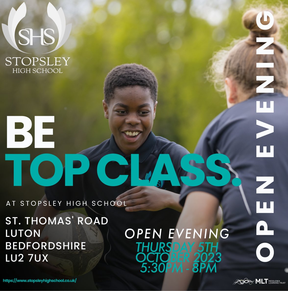Be Top Class at Stopsley High School and join us on Thursday 5th October 2023 5:30 PM-8 PM for our Open Evening for Year 6 Parents.Follow the link to book a place! buff.ly/3LufqtM @StopsleyPrimary @RamridgePrimary @BushmeadLuton @StMatthewsLuton