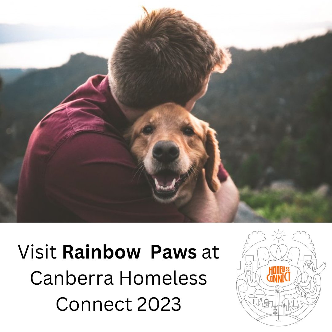 CBRHomelessCnct's tweet photo. Service spotlight: @rainbow.paws.program

The Rainbow Paws Program provides free pet food and products in addition to subsidised boarding, desexing and vet care.

#homelessconnect2023
#homelessconnect
#cbrhomelessconnect
#pets
#petcare
#doggo https://t.co/hWqgU9cbtF