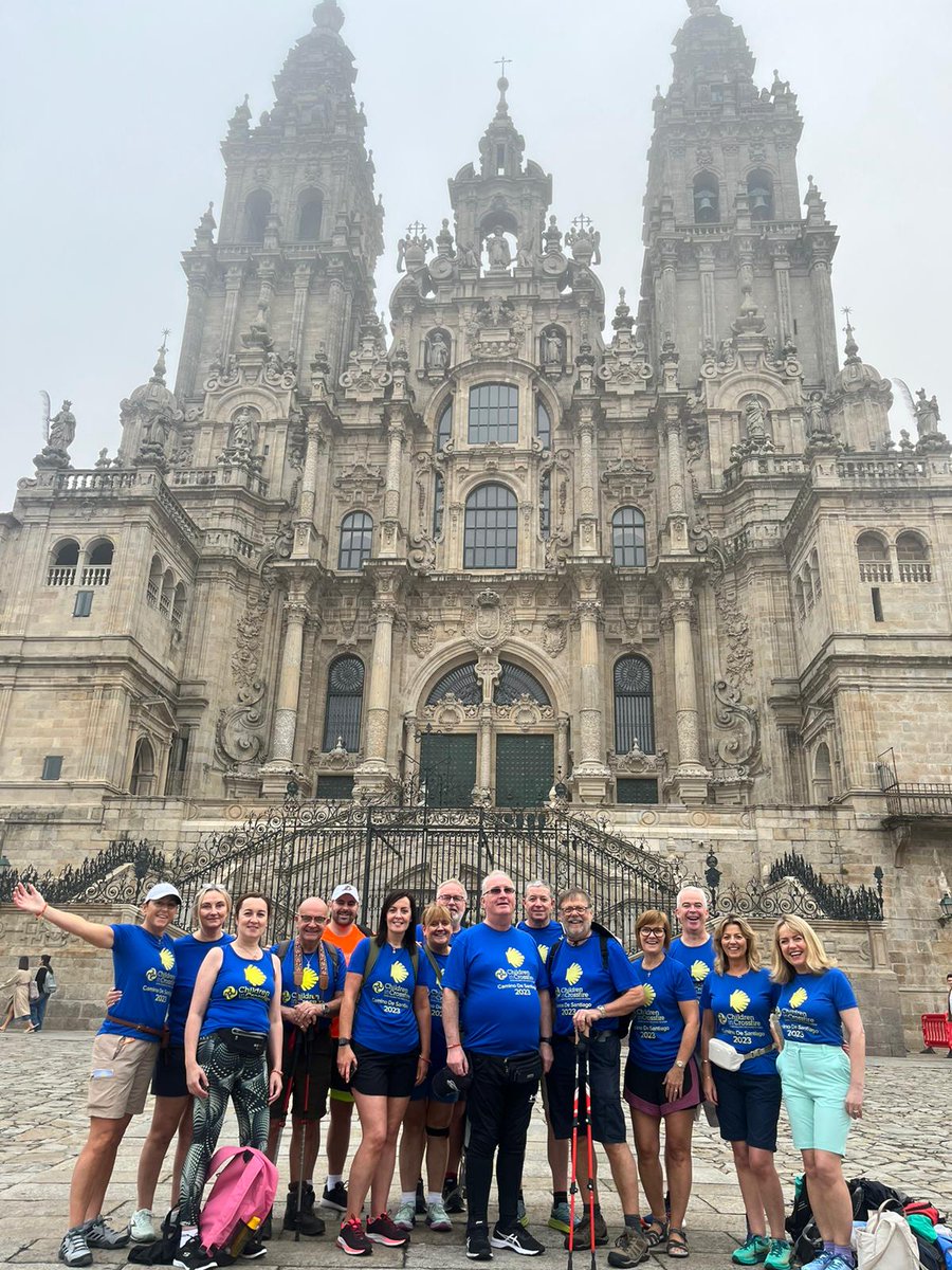 Today is the first day of the Camino trek with @ChildreninXfire - we have set off from Santiago de Compostela and will be tackling 21km! Lets go! #CaminoDeSantiago