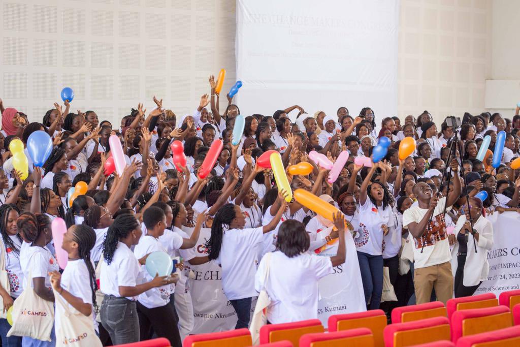 camfedghmcfsch1's tweet photo. Our theme, "#ADecadeofImpact," signifies the profound transformation we have witnessed over the years. It is testament to the power of education to uplift individuals, families, and entire communities - Gifty Kuofie,  Scholars National President.
#2023CMC
#YoungWomenLeadingChange https://t.co/JlyhmPuzE1