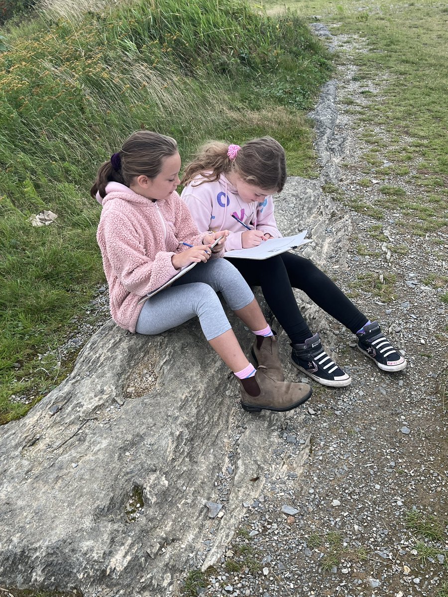 Yesterday we made homemade clipboards out of white boards and binder clips and took our writing outside 📝 ☀️ 🤗 #creativity <a href="/cowanelementary/">Cowan Heights School</a> <a href="/NLESDCA/">NLESD</a>