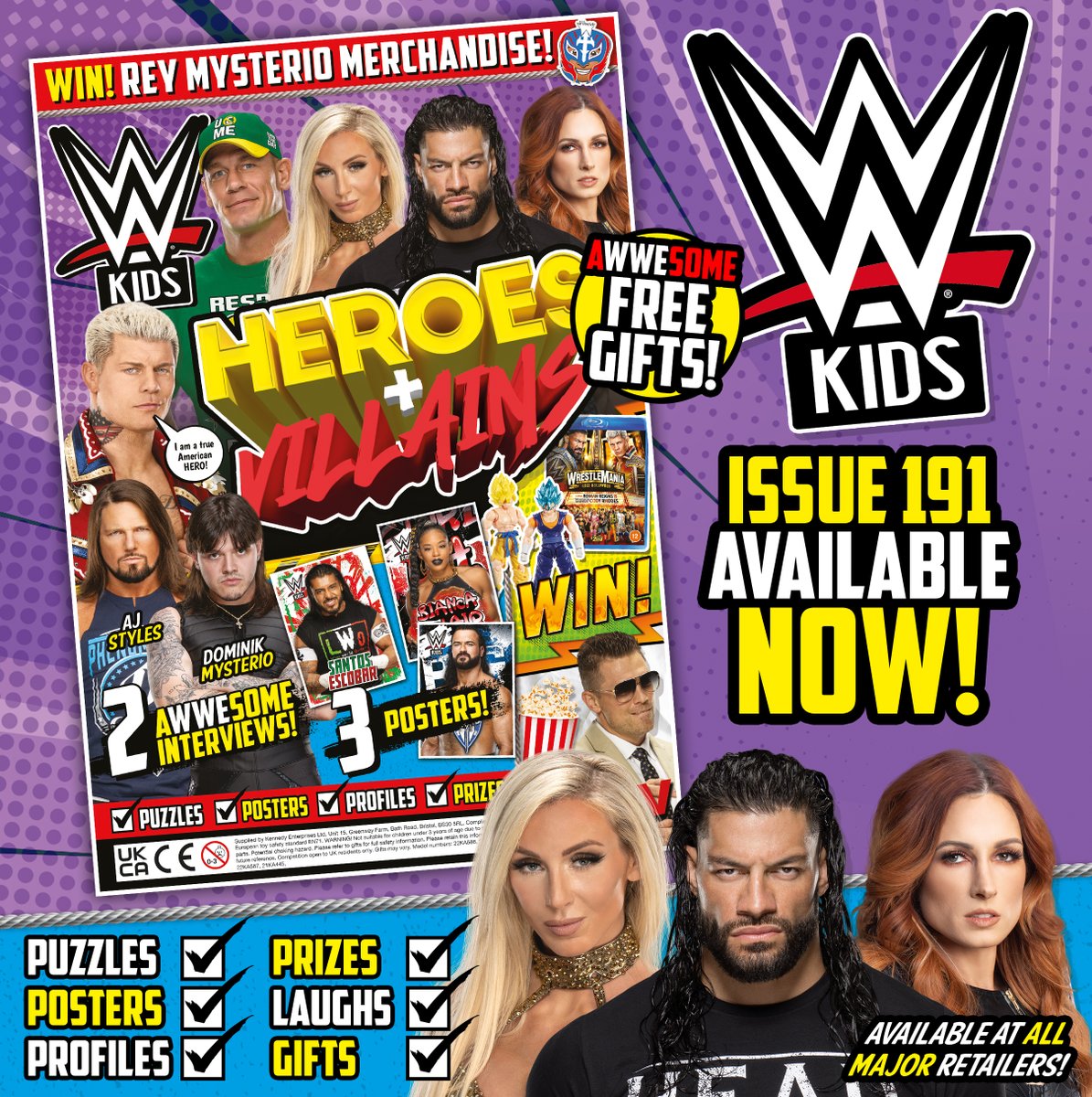 We look at who's one which side in the latest issue of the world's ONLY OFFICIAL WWE Magazine.

⚡️Heroes and Villains 
🎙️Interviews with <a href="/AJStylesOrg/">AJ Styles</a> and <a href="/DomMysterio35/">Dominik</a> 
📌Epic Posters 
🇦🇹Ultimate <a href="/Gunther_AUT/">GUNTHER</a> quiz 
😁Awesome competitions
🎁Free WWE gifts