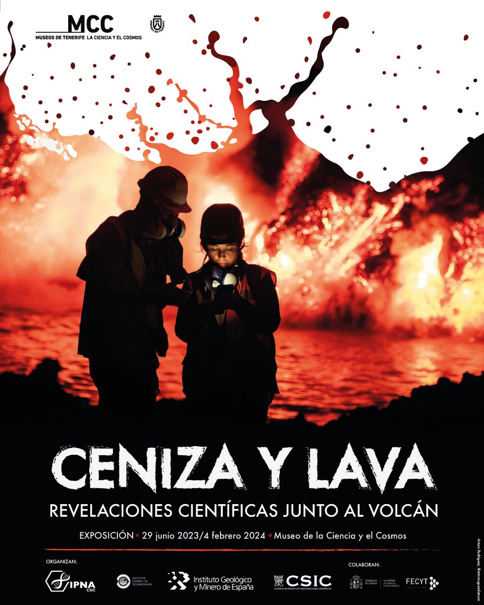 Hoy se cumplen dos años del inicio de la #ErupciónLaPama. Si te interesa la ciencia en torno al volcán, hay dos citas que no te puedes perder: 1⃣ La exposición #cenizaylava del Museo de la Ciencia y el Cosmos que seguirá abierta hasta el 4 de febrero