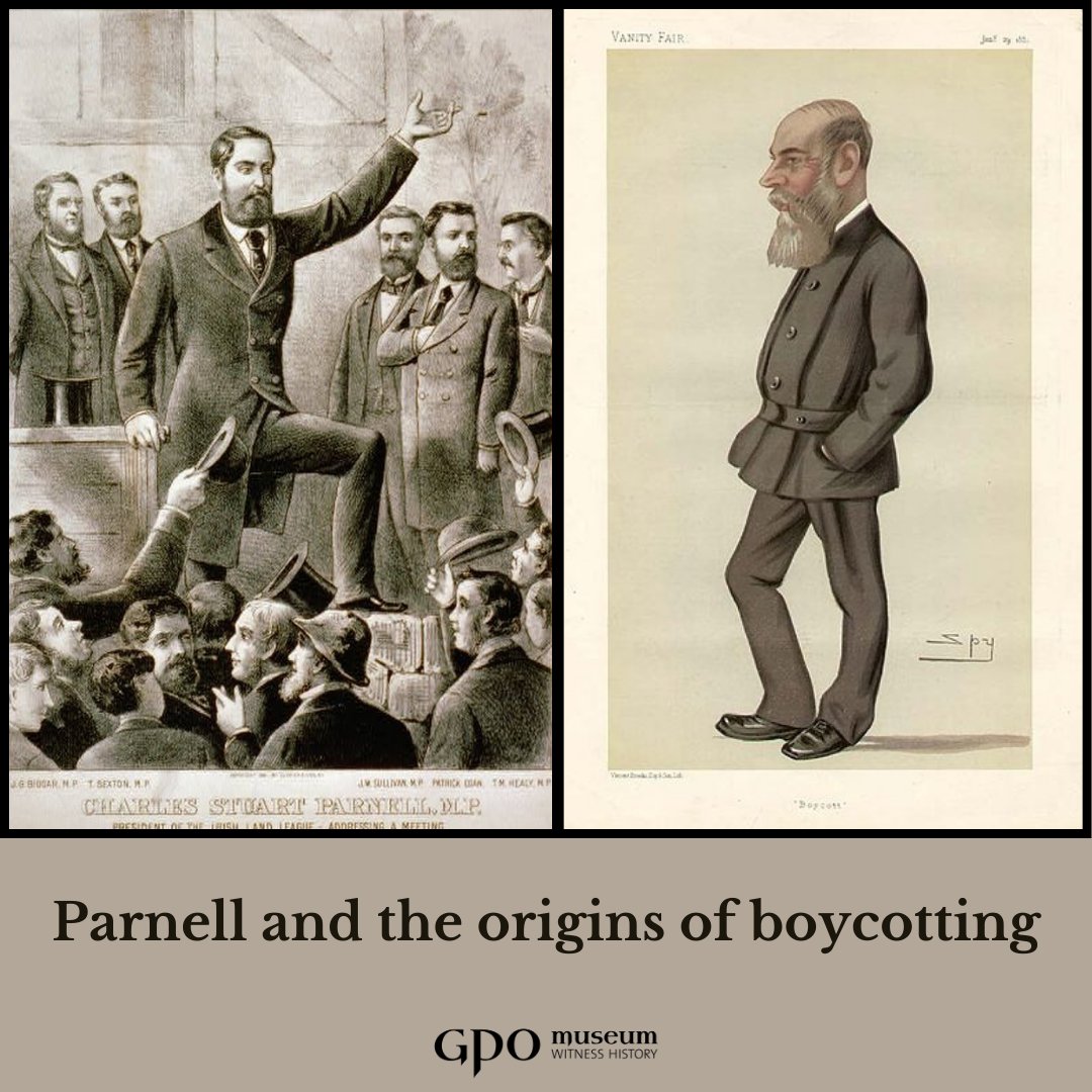 On this day, in 1880, Charles Stewart Parnell, the president of the Irish National Land League, popularised the idea of “boycotting” in his speech to 12,000 people in Ennis, co. Clare.

#Irishhistory #Ireland #Parnell #GPOMuseum #Historyandheritage