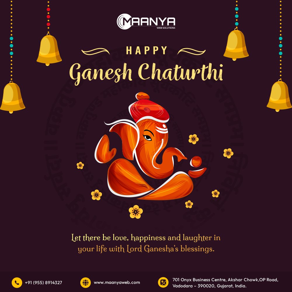 MaanyaWeb's tweet photo. Ganpati Bappa Morya! May your path be obstacle-free and filled with success. #ganeshchaturthi #GanpatiBappaMorya https://t.co/zILRWBrQMN