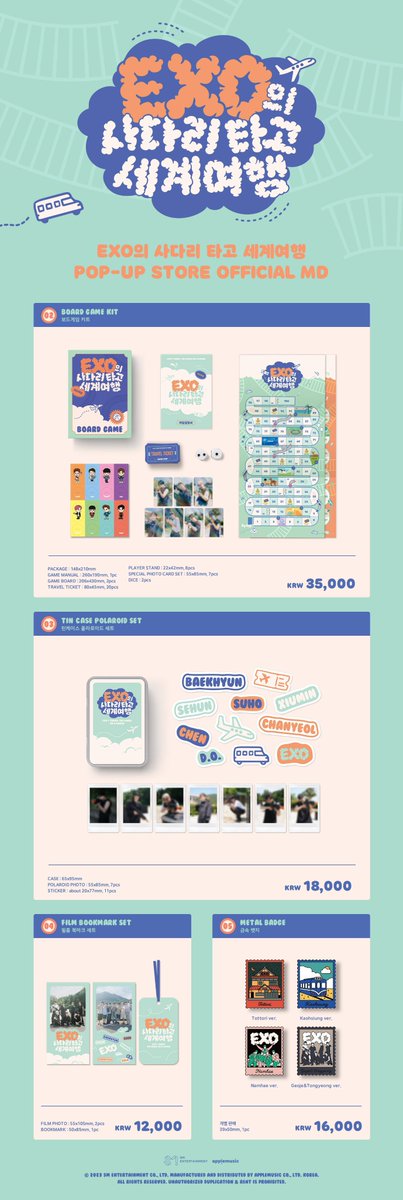 ksooscart's tweet photo. #KSOOSells

wts lfb ph go 🇵🇭

EXO's Travel the World On a Ladder POP-UP STORE MD (OFFLINE)

prices below

☁️ DOO: UNTIL OOS
☁️ DOP: Full/50% PAYO, RB until 10/15
☁️ RELEASE: 9/22 - 10/1
☁️ isf once on-hand 
☁️ under scheduled feta via ems

BEHIND PACKAGE 
1650

BOARD GAME KIT
1925

TIN CASE POLAROID SET
1075

FILM BOOKMARK SET
700

METAL BADCE
900

COLLECT BOOK
1550

ACRYLIC KEY RING
900

LONG SLEEVE
2900

LUGGAGE TAG
850

🏷 xiumin suho baekhyun chen chanyeol d.o sehun