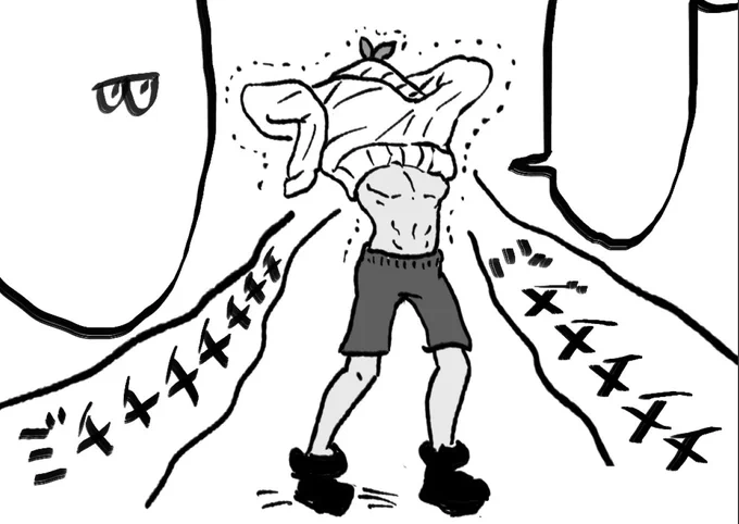 Xには屈しないぞ!再上げです!
ちなみにこれは描き下ろしの萌え袖ニットを着ようとするも立派すぎる胸筋のせいでうまく着れないdndです 
