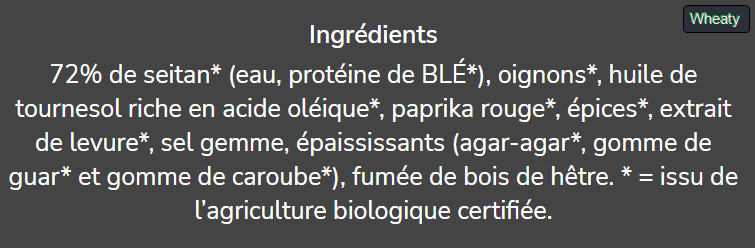 PeterVeg1's tweet photo. @AdrienBalet Comparaison des compositions de différentes Merguez végétales disponibles.
#Happyvore
#Heura
#Wheaty
#Accro -> #fetedelhuma2023 https://t.co/dbRS5j2Ow8