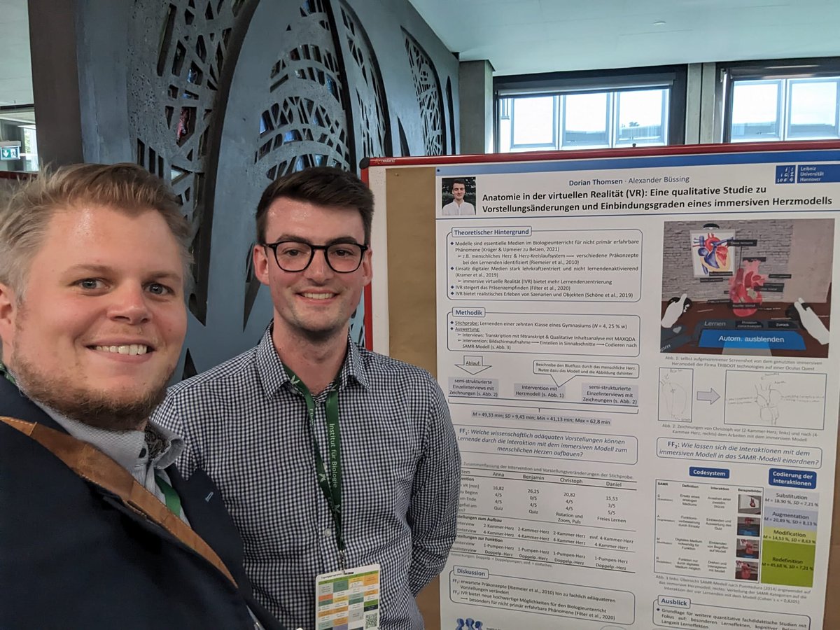 #fddb2023 has started! Yesterday, my upcoming doctoral student @doriantho2 presented his poster on the role of #virtualreality when learning about a heart model on human anatomy. He coded the technology integration of the immersive model on the  SAMR-categories. Very proud!