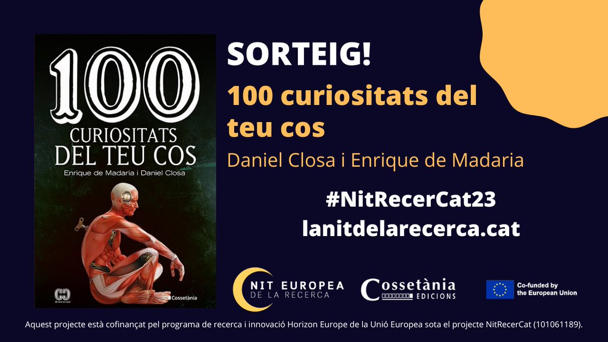 🫀"100 curiositats del teu cos" <a href="/nielo40/">Daniel Closa</a>. Un llibre amb curiositats sorprenents per aprendre com funciona el cos humà i entendre els fets determinants de la nostra evolució. #NitRecerCat23 <a href="/Cossetania/">Cossetània Edicions</a>