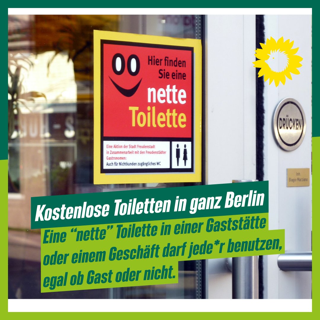 Erleichterung für Berlin!  Wir wollen die nette Toilette für unsere Stadt
„Durch die ‚nette Toilette‘🚽bekämen wir in Pankow schlagartig  viele neue öffentliche Toiletten - das auch noch sehr günstig - und Gewerbetreibende bekämen Zuschüsse vom Land. Win-win-win!“🤩so <a href="/JanDrewitz/">Jan Drewitz</a>