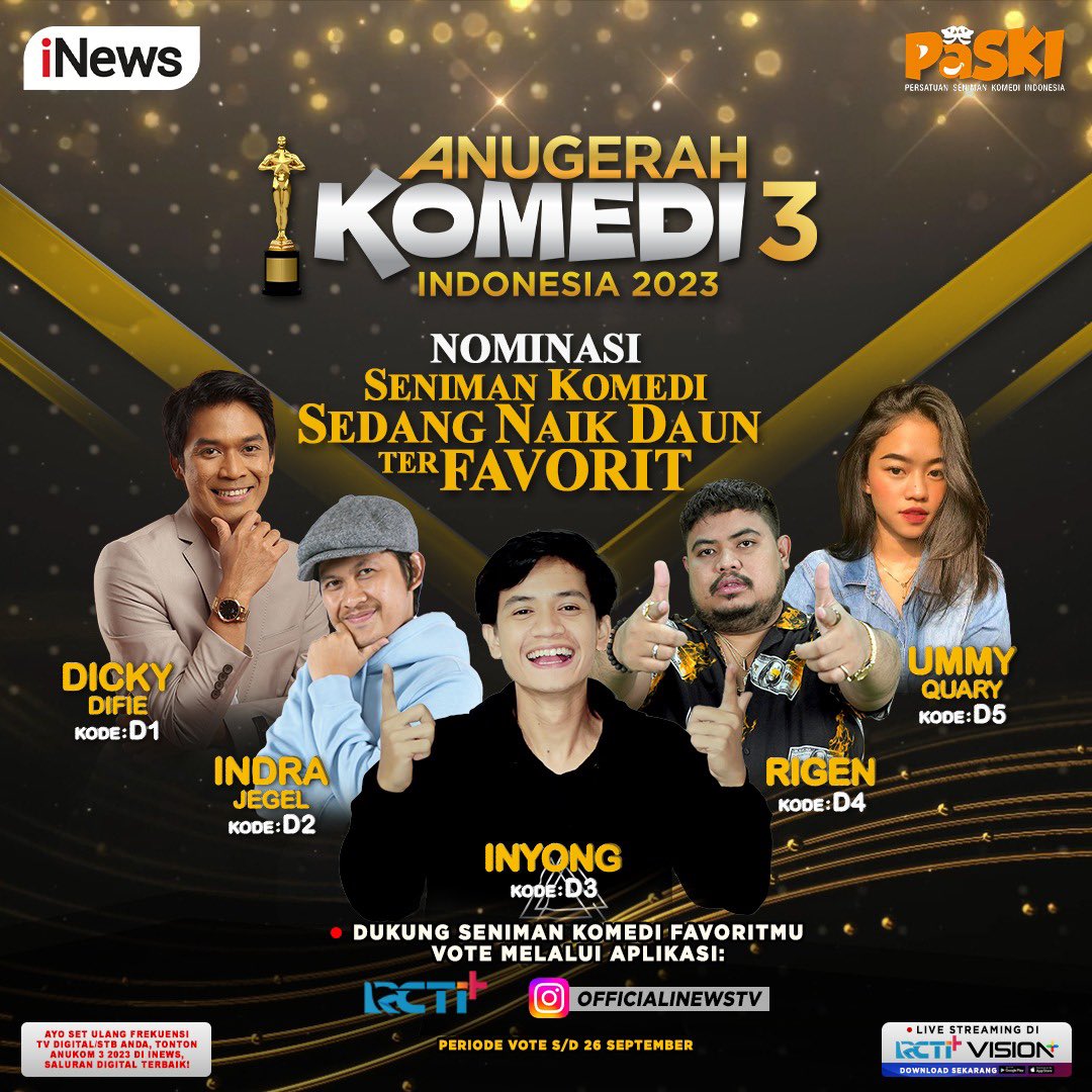 jarwokuat's tweet photo. Ayo vote melalui aplikasi :
RCTI+ atau IG @OFFICALINEWSTV
#anukom3 #paski #salamkomedi https://t.co/PdFdOvpDLV