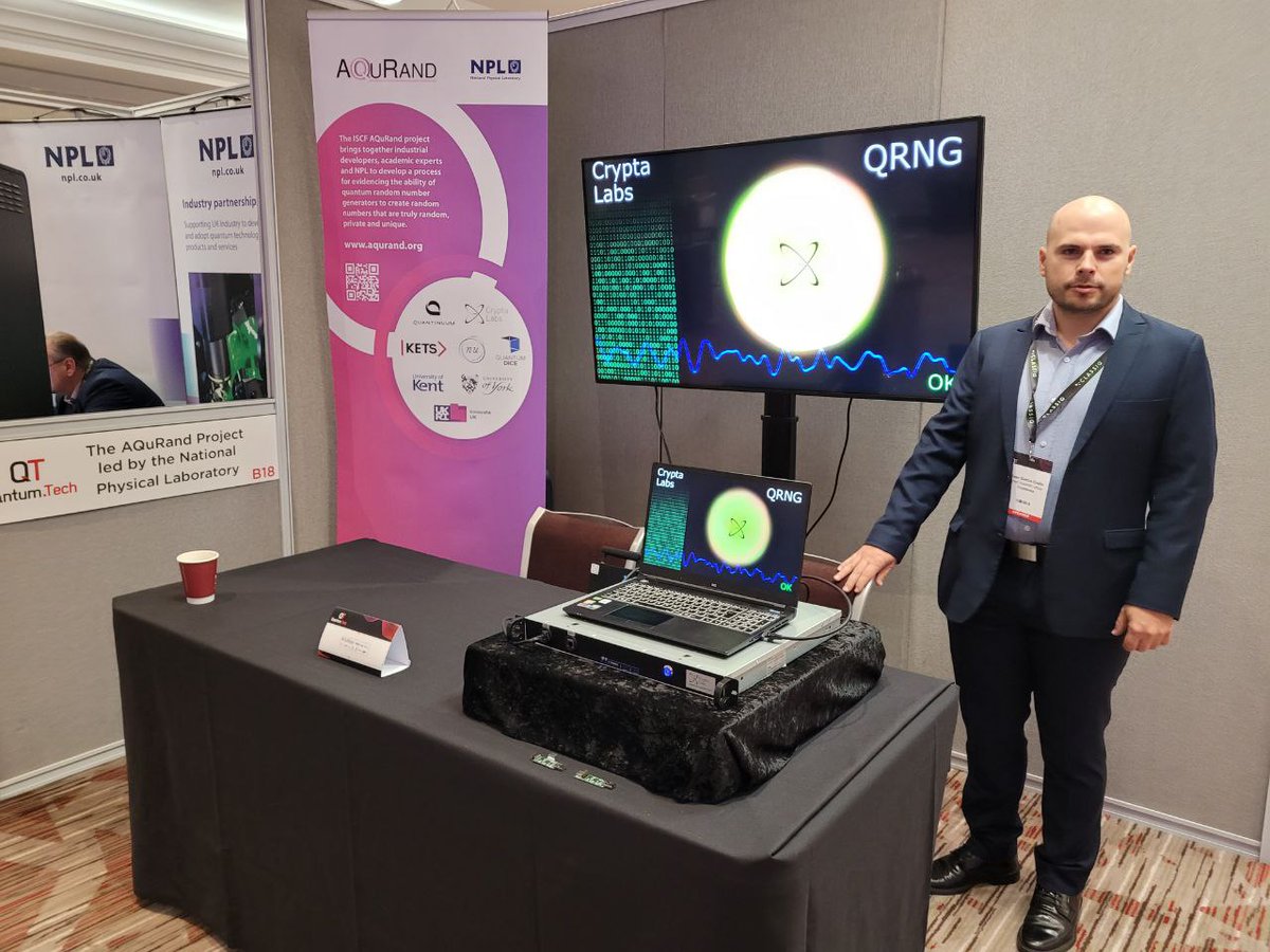 We are exhibiting at Quantum.Tech in Twickenham, London today and tomorrow. Our CSO Jose Luis Garcia Coello will be on stage at 2pm today. If you are there, please go and take a listen to their #QRNG panel discussion. Or pop in to the Aqurand stand to pay us a visit.