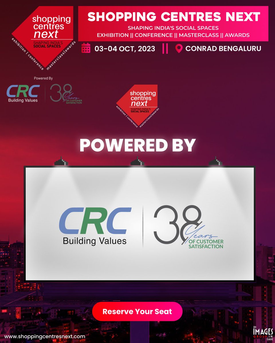 We are delighted to announce, Shopping Centres Next 2023 is Powered By CRC Group 🤝

👉 Reserve your seat now - lnkd.in/dEtCY4aM

#shoppingcentresnext #retailindustry #delegates #shoppingcentreawards #retailconference #retailleadership #retailevent #reserveyourseat