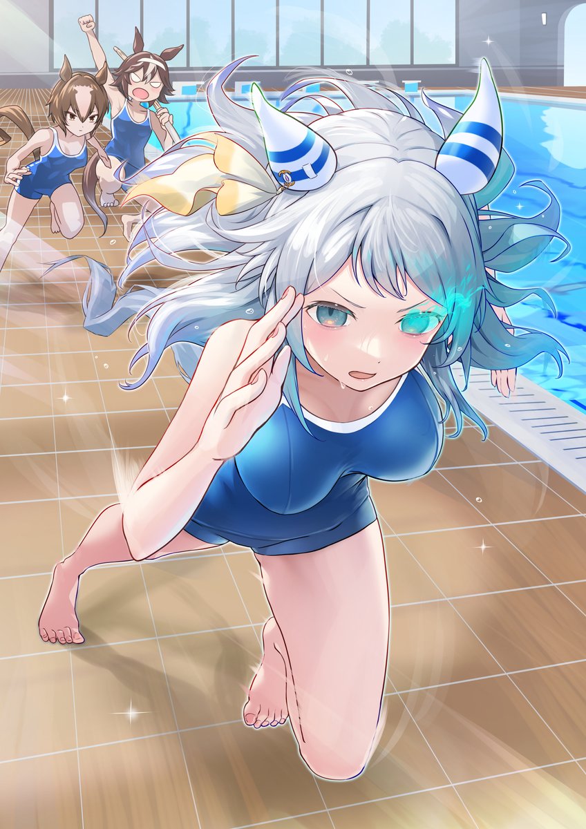 ウマ娘「ヒシミラクルは泳がない1～2 #ウマ娘 」|鍋ぷよ：野良のイラストレーナーのイラスト