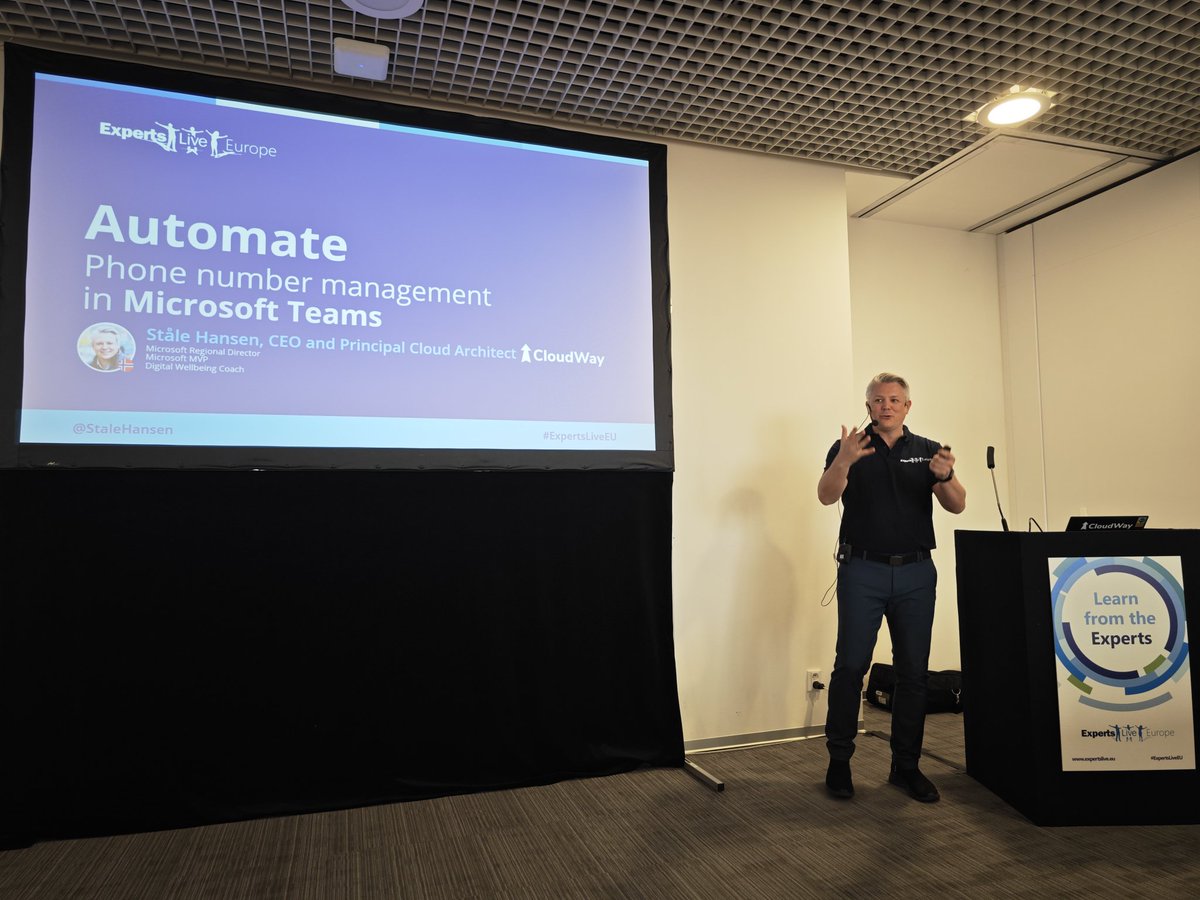 SP_Jamel's tweet photo. Room : Club B
Session : Automate Phone number management in Microsoft Teams
By @StaleHansen
#ExpertsLiveEu #Prague #Azure #Microsoft365 #SharePoint #PowerPlatform #Teams #ExpertsLiveEurope
https://t.co/GP9yf8E987 https://t.co/q3iRtrgjeh