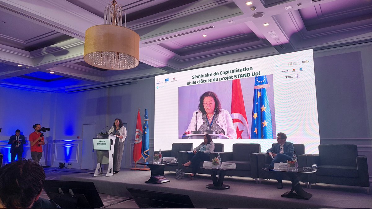 ▶️ Live from Tunis: The #STANDUp Final event has just kicked off!

Hosted by <a href="/CETTEX_Tunisie/">CETTEX Tunisie</a>, the event celebrates the projects' journey towards #Sustainability and #Circularity in the mediterranean clothing and textile sector👗👚🦺