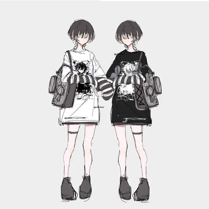 Tシャツ出すなら黒と白どっちがいい?リプにアンケートあるので参考にさせてください.ˬ.)" 