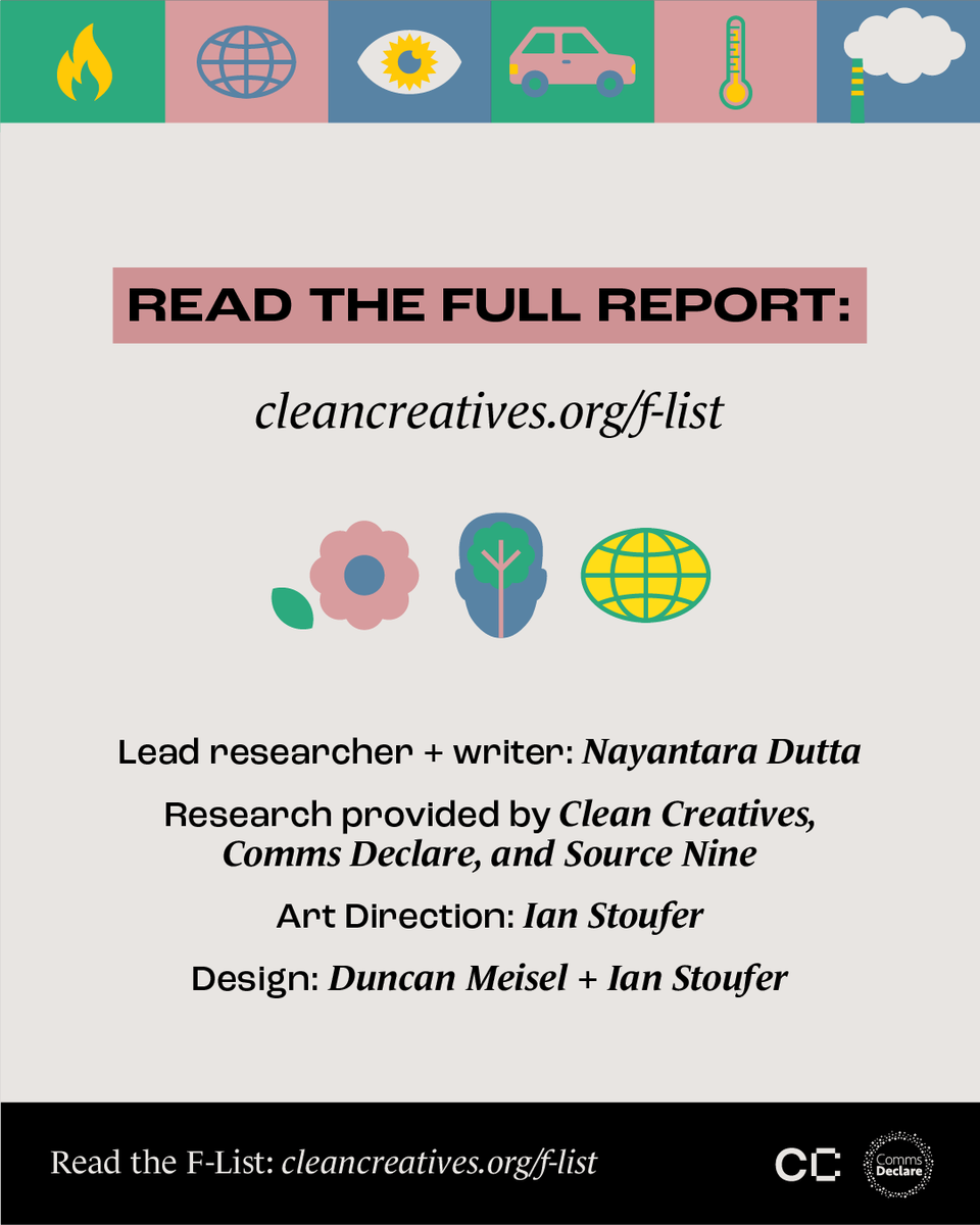 cleancreatives's tweet photo. πPlease help us in sharing the report and our posts across whatever networks you use. This is information people in every agency should know. The more people who see it the bigger our impact will be.
#FList2023 #Flist #ClimateWeek #bigoil #greenwash #advertising #pr https://t.co/YUixJvfK4y