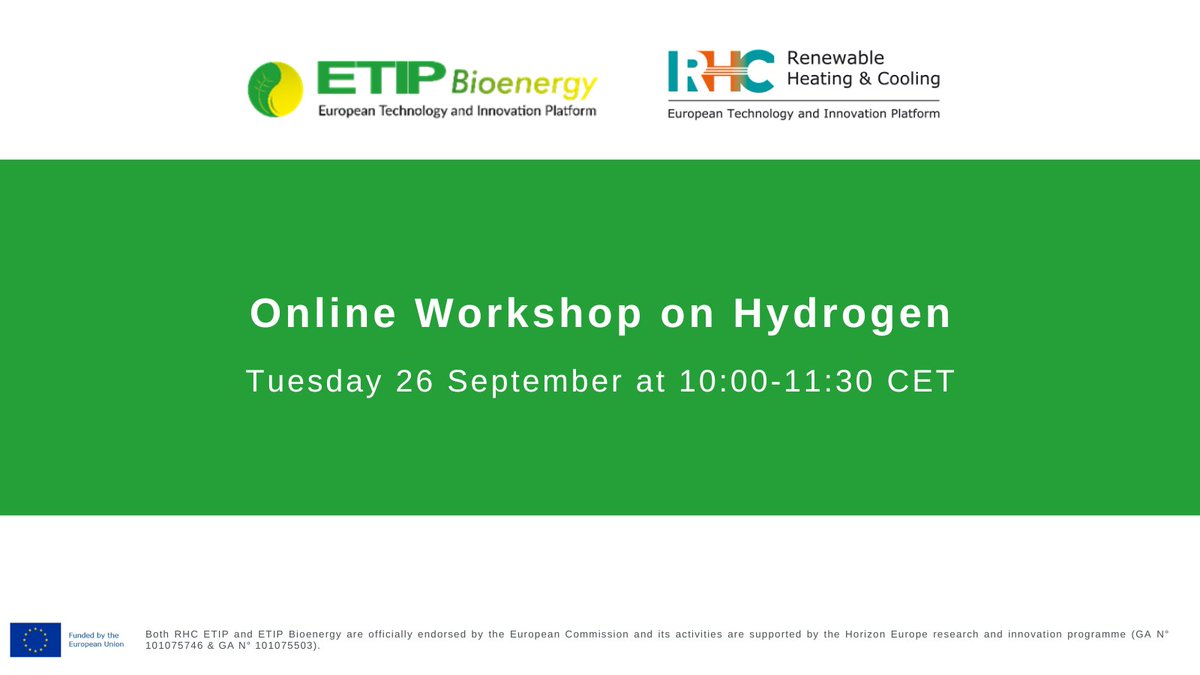 The online-workshop 'Renewable Hydrogen: Opportunities, limitations and threats of hydrogen for the energy transition in Europe' will present the opportunities, limitations and threats of #hydrogen for the #energytransition in Europe. 👉rhc-platform.org/event/online-w…