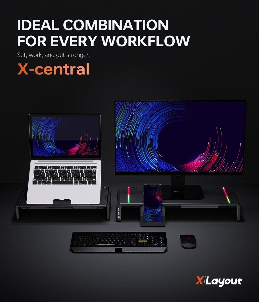 XlayoutSupport's tweet photo. 🖥X-central Foldable Dual Monitor Stand🖥by Xlayout

👑Brings it all together and unleash your potential💪

#Xlayout #organize #techsetup #gamingsetup #homeoffice #deskaesthetic #officesetup #pcsetuptips #gamer #deskspace https://t.co/kOasejriW7