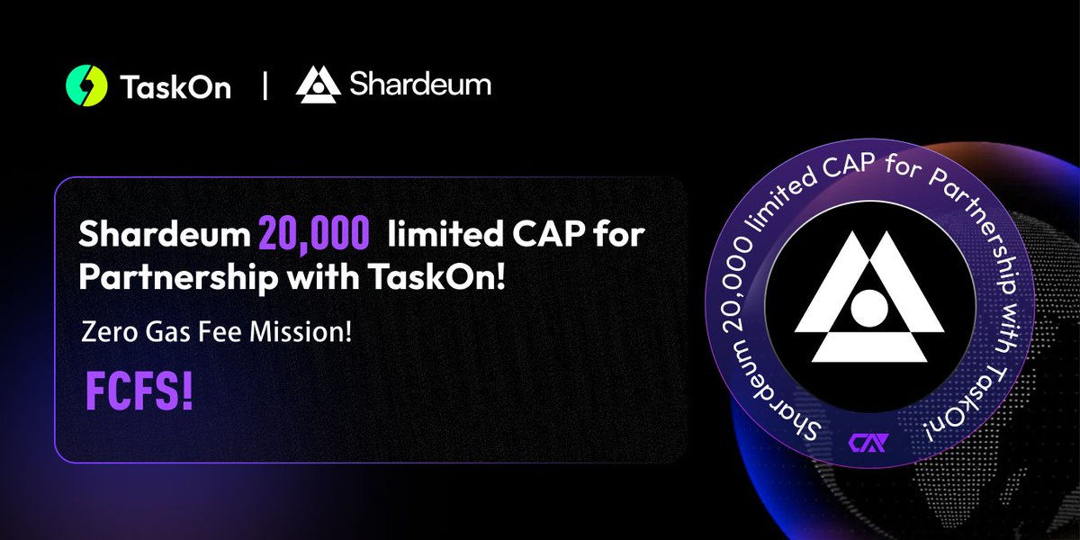 🎉Excited to partner with <a href="/shardeum/">Shardeum</a>!

Enjoy any asset on any chain no matter who you are with this #collaboration 🤝 

🎁To celebrate, we're offering you the chance to share the reward pool of 20,000 limited #CAPs! 👇
taskon.xyz/campaign/detai…

🔥 Embark on a new adventure with us!