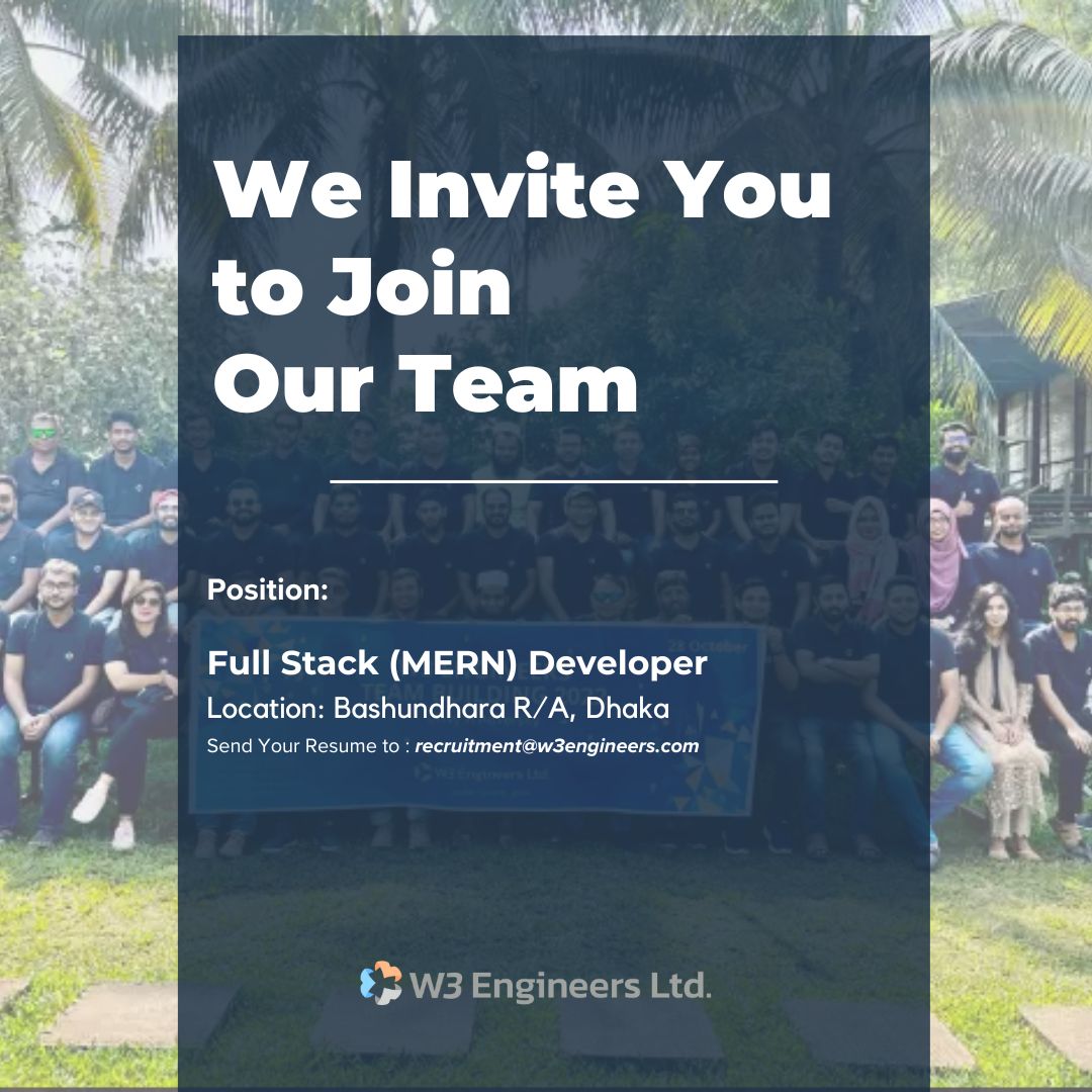 w3engineers's tweet image. 🚀 Join us as a Full Stack (MERN) Developer!
Are you ready for an exciting journey in Full Stack (MERN) development? 
📍 Bashundhara R/A, Dhaka 
👉 Don&apos;t miss this opportunity, apply now: buff.ly/48yrd4z 💡

 #W3Engineers #FullStackDeveloper #TechCareer #JoinOurTeam