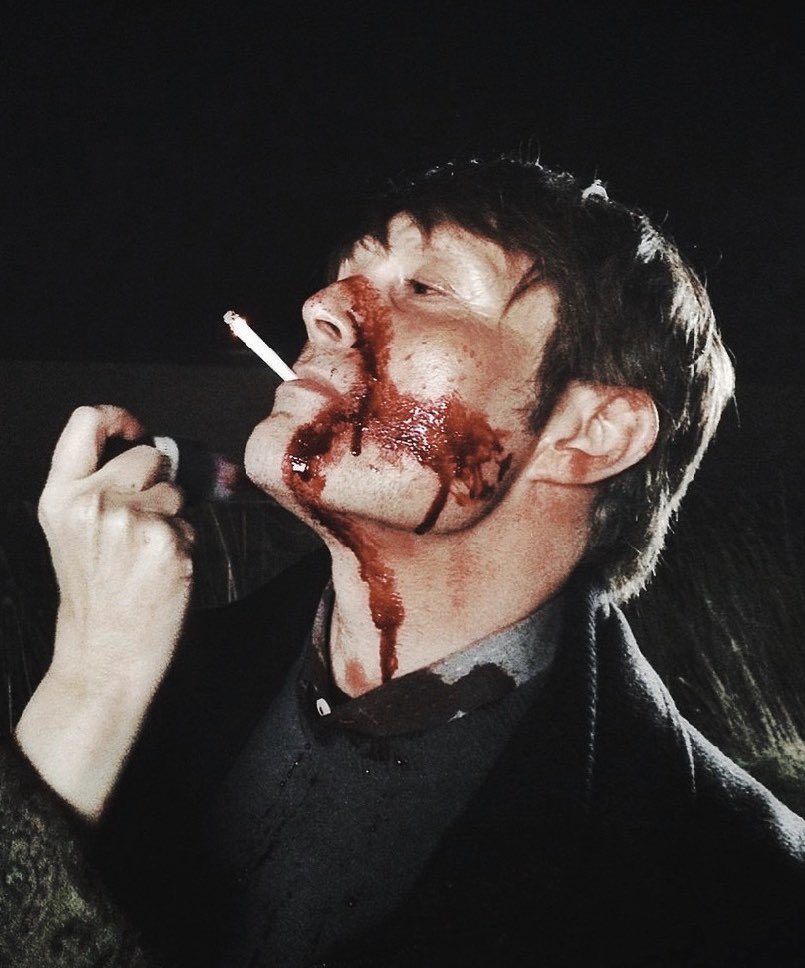 Mads Mikkelsen on set #Hannibal