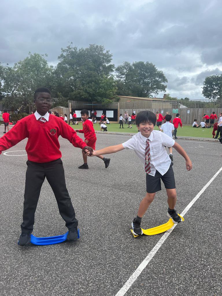CCJacademy's tweet photo. Our Craze of the Week this week are balance boards - our children are enjoying trying new skills, improving their coordination and playing with their friends. #positiveplaygrounds ⚖️ https://t.co/YI10rJIC3j