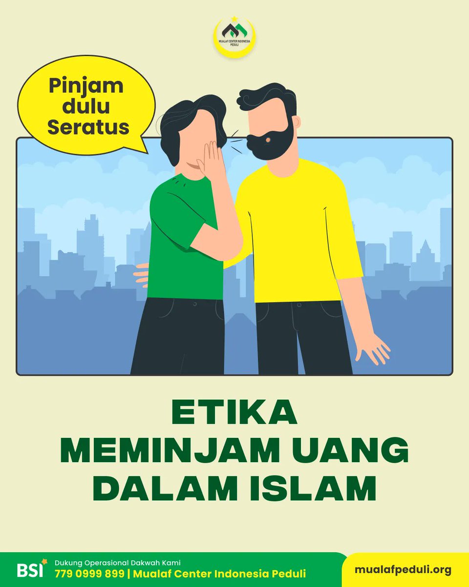 MciPeduli's tweet photo. Saling tolong-menolong adalah nilai penting dalam Islam. Ketika teman membutuhkan bantuan finansial, memberikan pinjaman dengan ikhlas adalah amal baik. Namun, jangan lupa, Islam juga mengajarkan untuk melunasi utang dengan segera. Bagaimana etika meminjang uang dalam islam? https://t.co/Uq2VlXXtVp