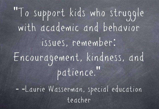 To support kids who struggle with academic and behavior issues, remember:

Encouragement, kindness, and patience.

#education #specialeducation #teachers #autism #sped #leadership #teachertwitter #twitteredu