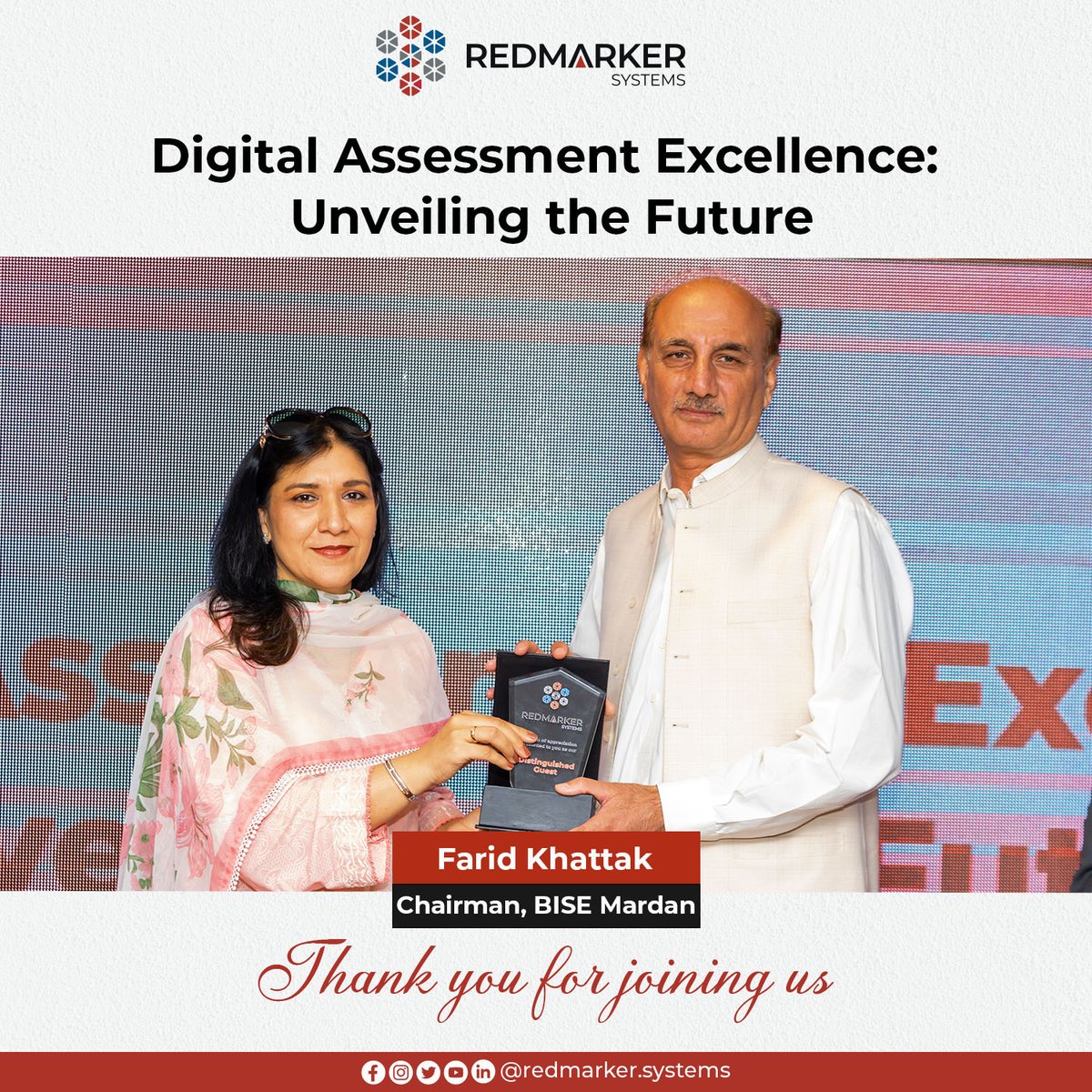 redmarkersystem's tweet image. Throwback to an electrifying EdTech gathering!

Pushing the limits in education! We had the honor of hosting an inspiring #EdTech event, featuring Farid Khattak, Chairman of BISE Mardan.

#EdTechEvent #BISEMardan #MardanBoard #RedMarkerSystems