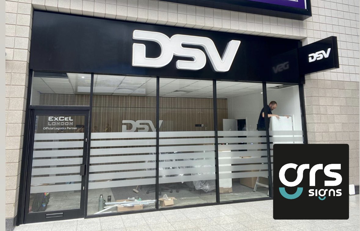 grssignscouk's tweet image. Illuminated signage, window manifestations for @DSV_global #londonexcel