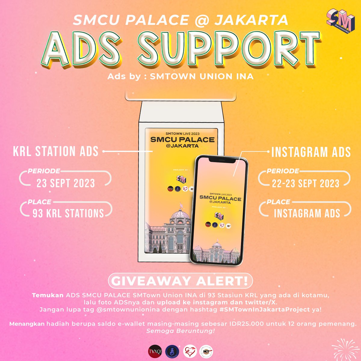 SMTownUnionINA's tweet photo. SMTown Union INA Present :  Special fan project for SMTown Live 2023 SMCU Palace @ Jakarta - KRL &amp; Instagram Ads

#SMTownInJakartaProject #SMTOWNJAKARTA2023 #SMCU_PALACE https://t.co/qfXqwLEmW3
