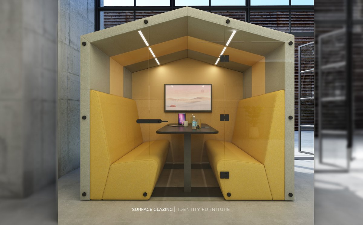Anex surface glazing offers a simple, minimalistic approach to glazing by affixing the glass to the face of the booth using 10 circular bolts.
———
#IdentityFurniture
-
#officefurniture #officebooth #booth #officedesign #glazing #glazedbooth #workbooth #glazedworkbooth #coworking
