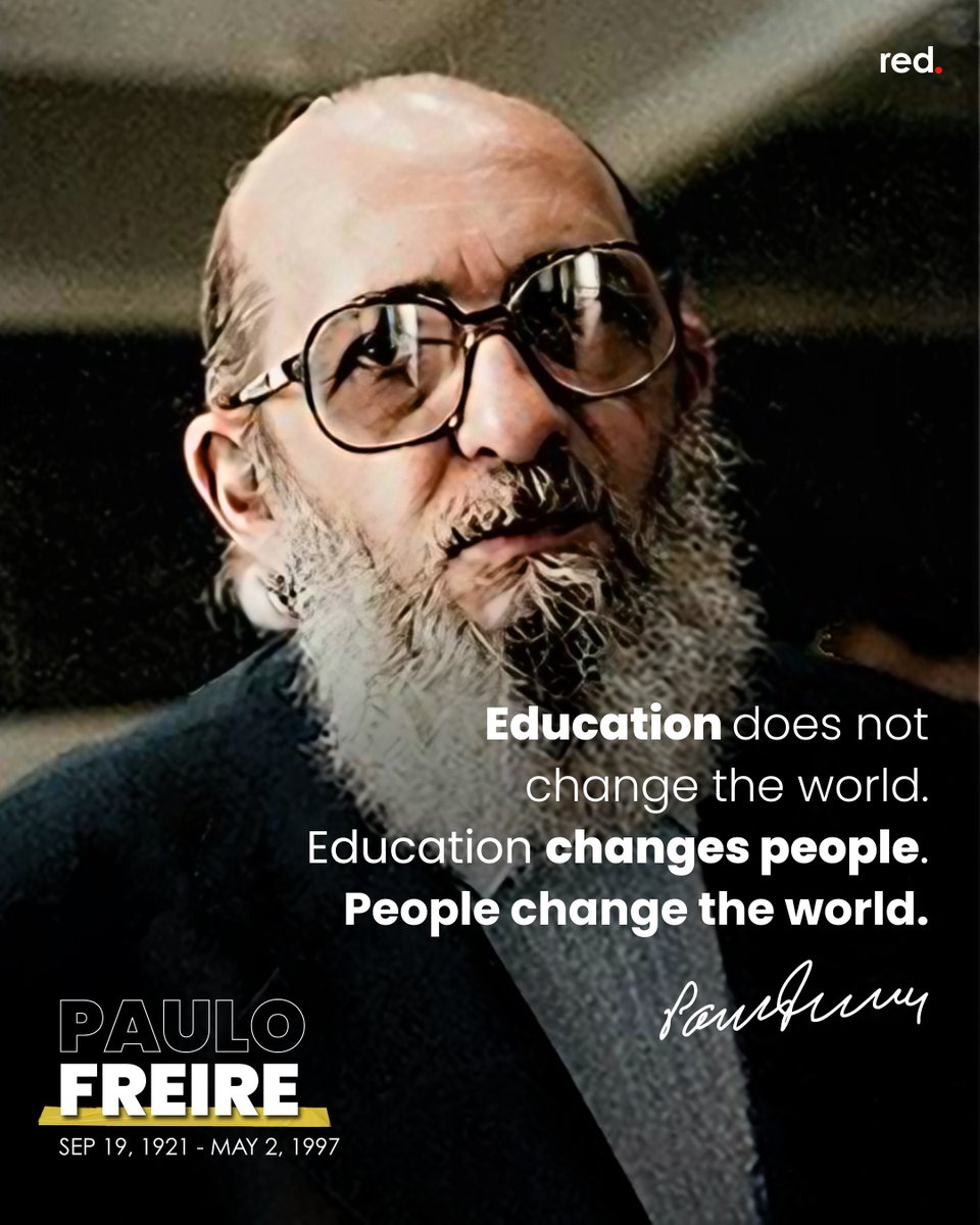 Happy Birthday to the Brazilian Marxist educator and philosopher Paulo Freire! He was known for his influential book Pedagogy of the Oppressed (1970), which theorized how oppressed people could be empowered by revolutionary education. His innovative teaching methods emphasized