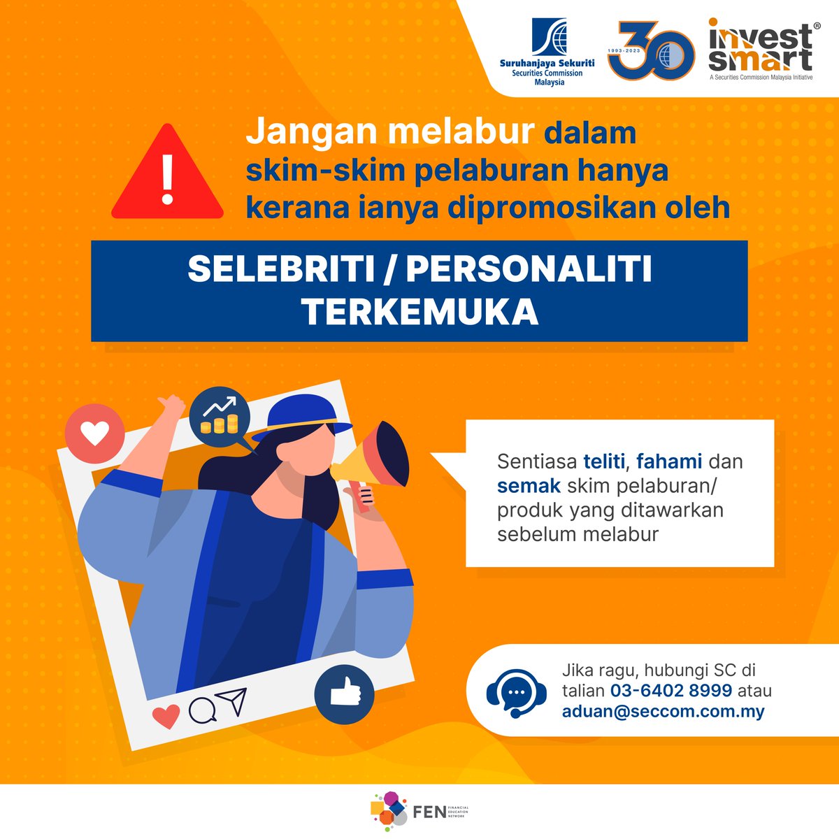 InvestSmart_SC's tweet photo. Jadilah pelabur yang bijak. Sentiasa teliti, fahami dan semak skim pelaburan/produk yang ditawarkan sebelum melabur.
Ikuti sosial media InvestSmart® untuk tips menjadi pelabur yang bijak.
#investsmartsc #seccommy #scam #bijaklabur #silaplaburduitlebur #semaksebelumlabur https://t.co/k14J5SgjeH